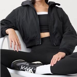 NWT - Athleta Lucent Bomber Jacket in Black